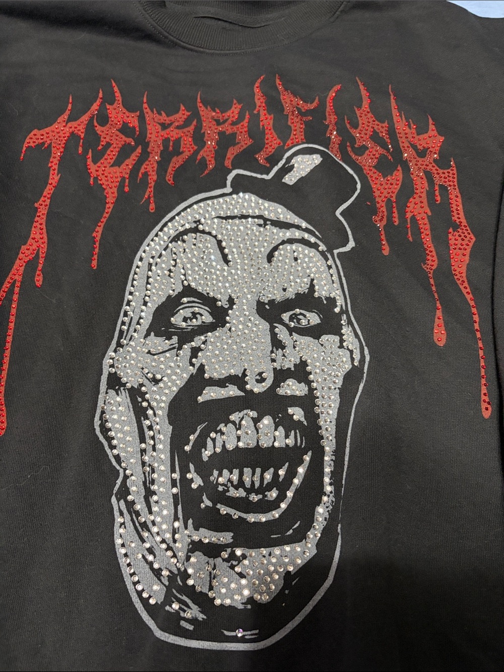 Black Terrifier Rhinestone Crewneck Sweatshirt - unisex - Picture 2 of 3